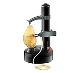 Neez Kartoffelschäler Elektrisch - Rotator und Automatischer Apfelschälmaschine - Obstschäler mit 3 Klingen - Apfelschäler Werkzeug für Küche (Schwarz)