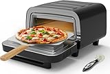 Elektrischer Pizzaofen – 6 Programme, 1700 W, bis 450 °C, LED-Touchscreen & Edelstahl-Gehäuse, für 32 cm Pizza – inkl. Pizzastein & Pizzaschieber