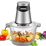 Zerkleinerer elektrisch extra stark Multizerkleinerer Blitzhacker 500W 1,8L elektrischer Universalzerkleinerer mit Glasbehälter Universal-Küchenmaschine Mixer für Babykost Nüsse Gemüse Obst Fleisch